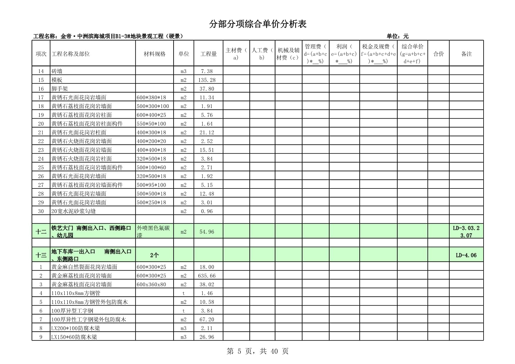 園林綠化工程預算表 構建綠色項目的經濟藍圖